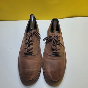 Tommy Hilfiger Mens Brown Low Top Sneaker Size 11 Distressed Faux Leather